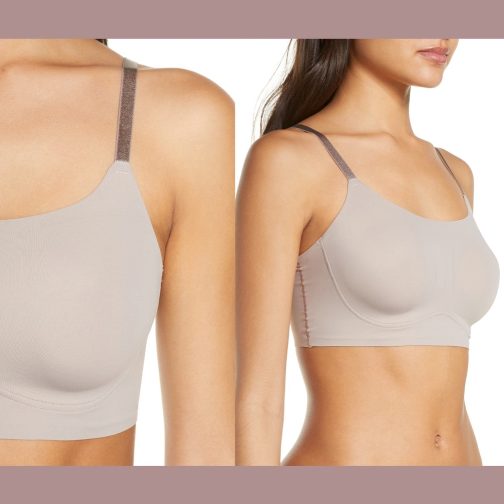 NWT $58 True & Co. [ XS ] True Body Lift Adjustable Wireless Bra in‎ Mink - Picture 3 of 12